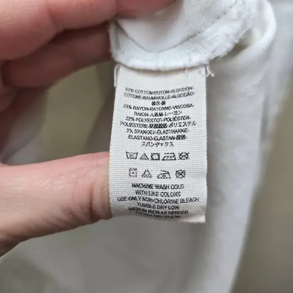 Free People Dynamite White Denim Mini Shirt Dress Snap Front Long Sleeves SZ Med - Picture 6 of 7